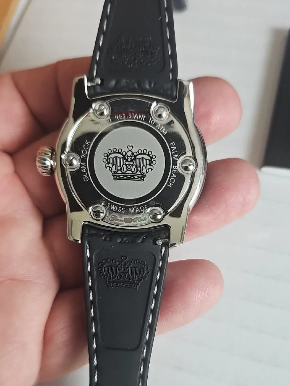 New GLAM ROCK Palm Beach GRD40059 Swiss Watch Black Leather Box & Papers NWT
